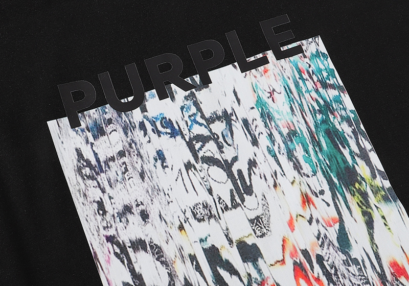 编号3010，欧美潮牌purple brand彩绘印花高品质纯棉街头短袖T恤男女