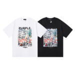 编号3010，欧美潮牌purple brand彩绘印花高品质纯棉街头短袖T恤男女