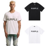 编号3012，美式高街潮牌Purple Brand经典款宽松休闲双纱纯棉短袖T恤男女