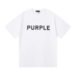 编号3012，美式高街潮牌Purple Brand经典款宽松休闲双纱纯棉短袖T恤男女