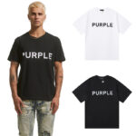 编号3012，美式高街潮牌Purple Brand经典款宽松休闲双纱纯棉短袖T恤男女