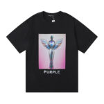 编号3015，美式潮牌Purple Brand自由女神奖杯Award印花双纱纯棉短袖T恤男女