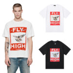 编号3018，美式潮牌Purple Brand FLY HIGH印花高品质双纱纯棉休闲短袖T恤男女