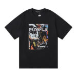 编号3021，外贸美潮Purple Brand梵高的画抽象图案印花双纱纯棉短袖T恤男女