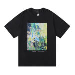 编号3022，2023新款美潮Purple Brand仙境般的地方Wonderland高清图案印花双纱纯棉短袖T恤男女