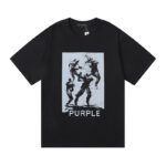 编号3023，美潮Purple Brand素描Fight图案高品质双纱纯棉休闲短袖T恤男女