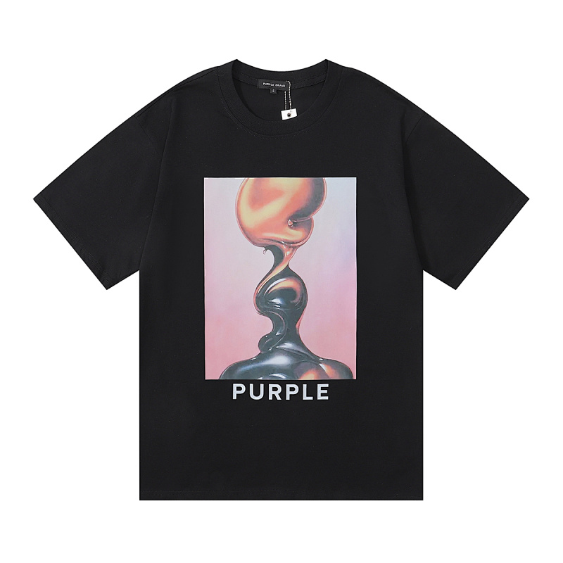 编号3025，小众美潮Purple Brand恶趣创意国际象棋印花高品质双纱纯棉休闲短袖T恤男女