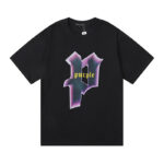编号3027，美潮Purple Brand溶解渐变大P印花高品质双纱纯棉休闲短袖T恤男女