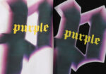 编号3027，美潮Purple Brand溶解渐变大P印花高品质双纱纯棉休闲短袖T恤男女