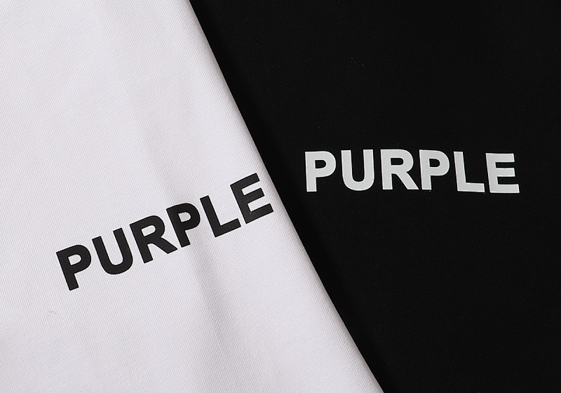 编号3030，外贸美潮Purple Brand小标Logo印花高品质双纱纯棉休闲短袖T恤男女
