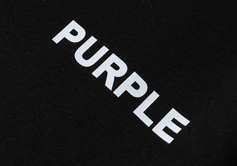 编号3030，外贸美潮Purple Brand小标Logo印花高品质双纱纯棉休闲短袖T恤男女
