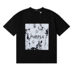 编号3031，Purple Brand抽象风格人物印花高克重双纱纯棉短袖T恤男女