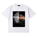 编号3077，美潮Purple Brand Forces雷电电磁力印花高品质双纱纯棉休闲短袖T恤男女