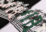 编号903，批48，美潮AMIRI椰树印花王思聪同款上身双纱纯棉短袖T恤男女