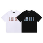 编号907，批48，美式潮牌AMIRI腰果花印花高品质纯棉双纱短袖T恤男女