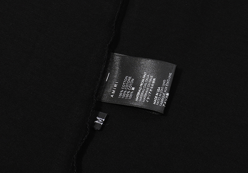 编号915，批50，美潮轻奢AMIRI芭蕉扇躺椅双纱纯棉短袖T恤男女