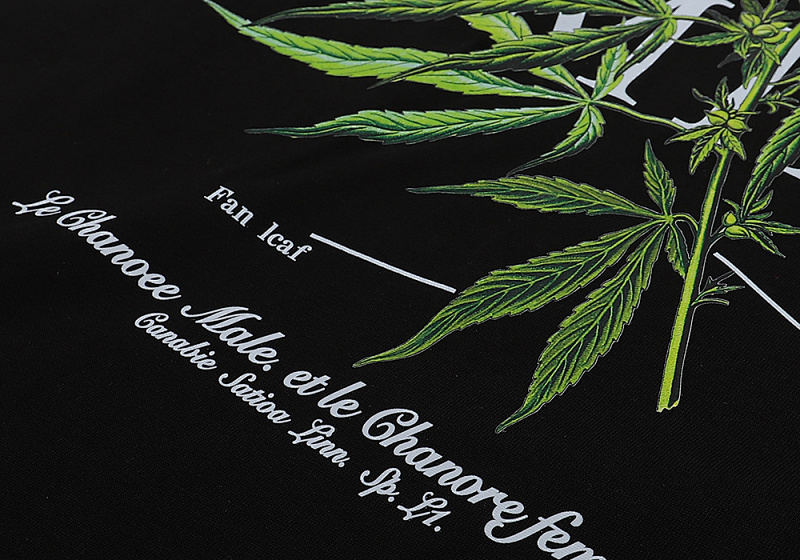 编号916，批50，美式潮牌AMIRI植物花卉小清新图案印花纯棉双纱短袖T恤男女