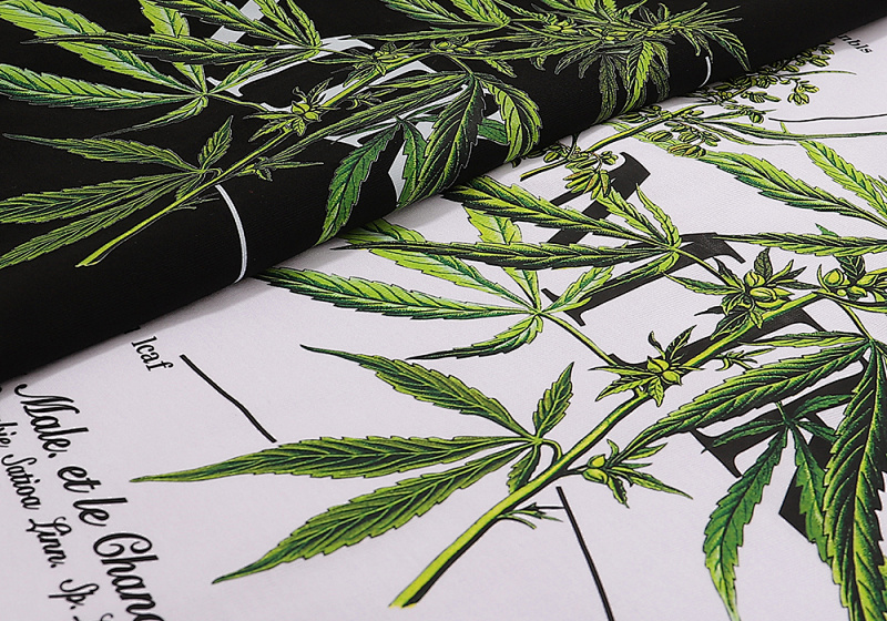 编号916，批50，美式潮牌AMIRI植物花卉小清新图案印花纯棉双纱短袖T恤男女