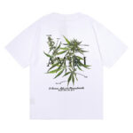 编号916，批50，美式潮牌AMIRI植物花卉小清新图案印花纯棉双纱短袖T恤男女