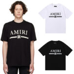 编号921，美潮轻奢AMIRI经典LOGO印花高品质高克重双纱纯棉宽松休闲短袖T恤男女
