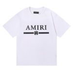 编号921，美潮轻奢AMIRI经典LOGO印花高品质高克重双纱纯棉宽松休闲短袖T恤男女