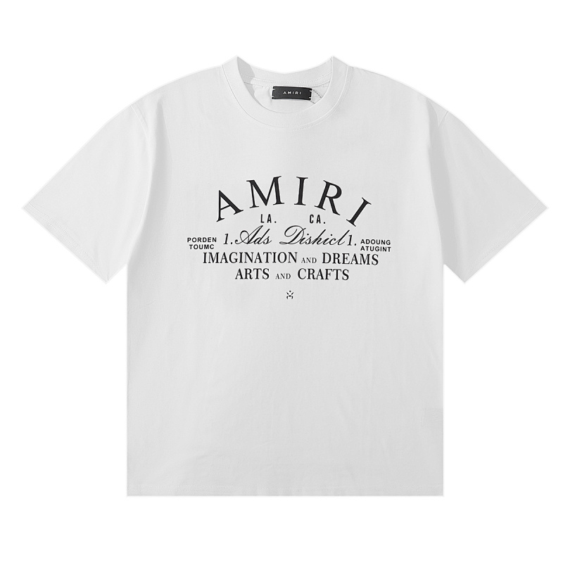 编号928，美潮轻奢AMIRI件纯色标语印花清新休闲百搭纯棉短袖T恤男女