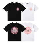 编号967，外贸美潮Amiri太阳图腾印花高品质双纱纯棉休闲短袖T恤男女