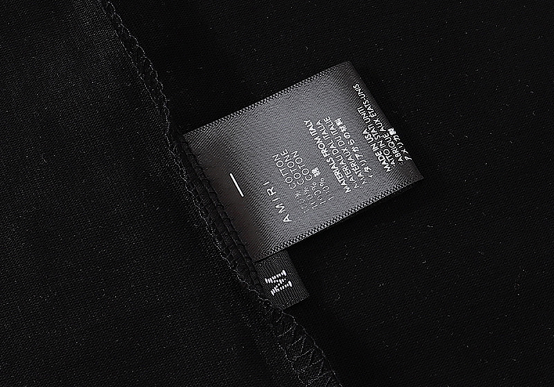 编号970，跨境美潮AMIRI经典Logo腰果花印花高品质纯棉双纱休闲短袖T恤男女