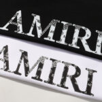 编号970，跨境美潮AMIRI经典Logo腰果花印花高品质纯棉双纱休闲短袖T恤男女