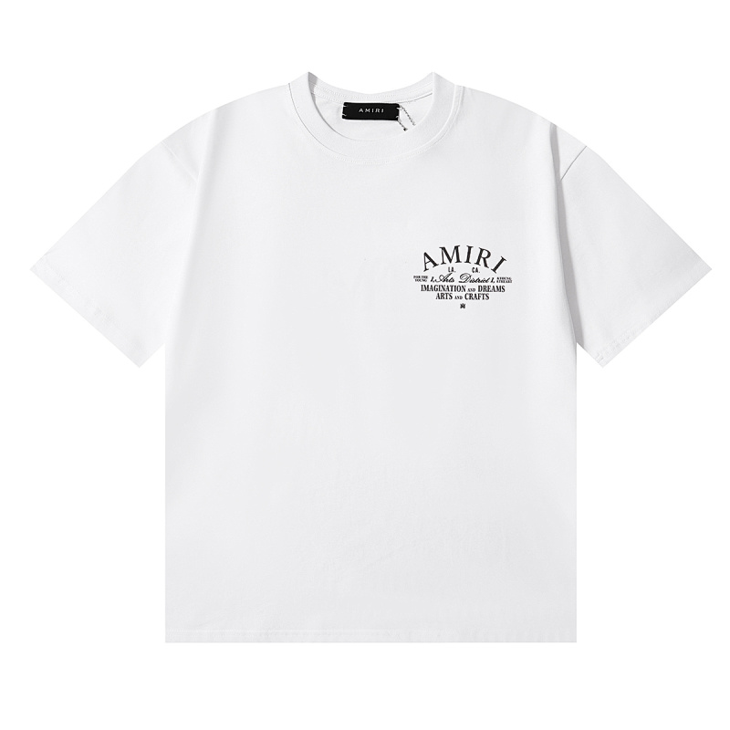 编号972，2024新款美潮AMIRI ARTS DISTRICT小Logo印花简约百搭休闲短袖T恤男女