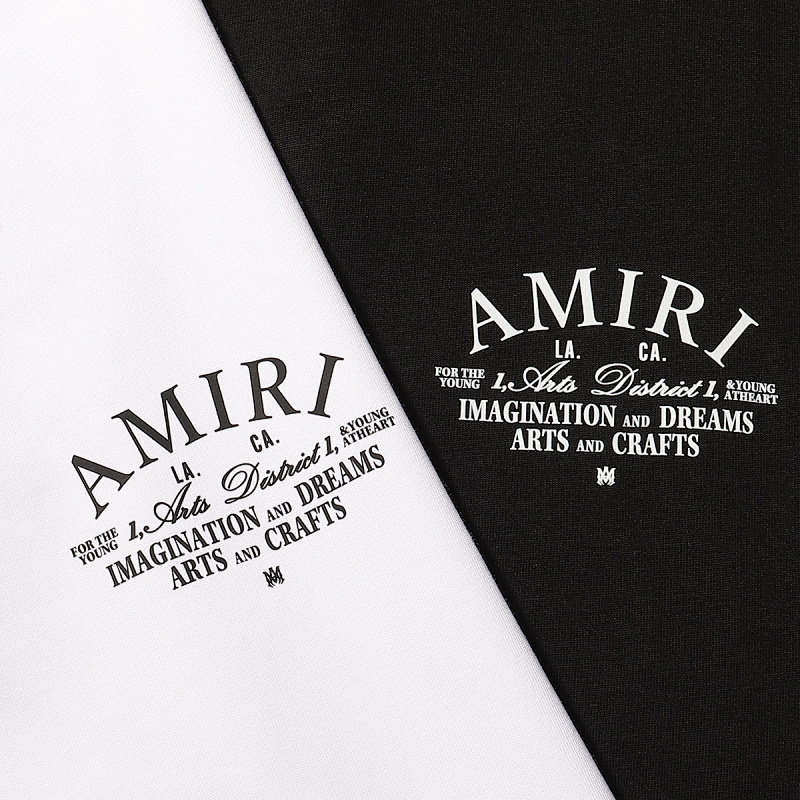 编号972，2024新款美潮AMIRI ARTS DISTRICT小Logo印花简约百搭休闲短袖T恤男女