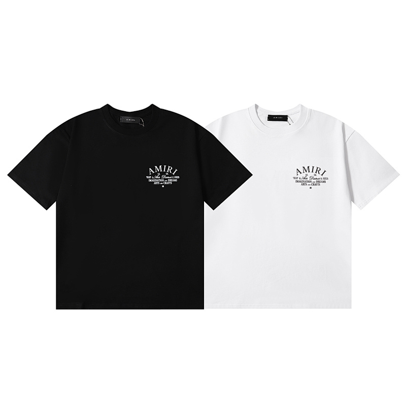 编号972，2024新款美潮AMIRI ARTS DISTRICT小Logo印花简约百搭休闲短袖T恤男女