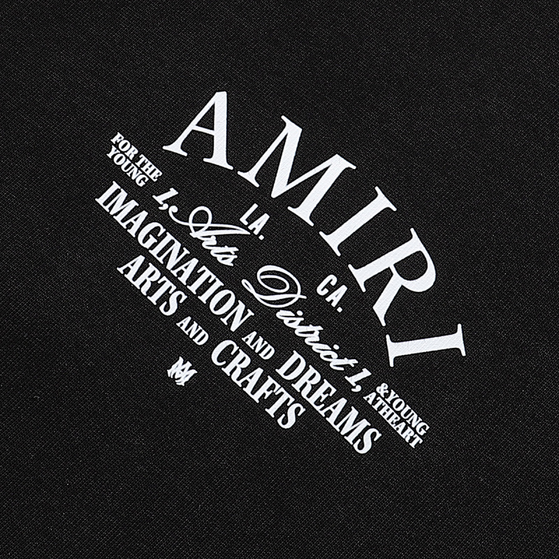 编号972，2024新款美潮AMIRI ARTS DISTRICT小Logo印花简约百搭休闲短袖T恤男女