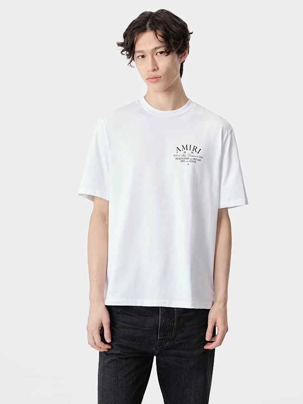 编号972，2024新款美潮AMIRI ARTS DISTRICT小Logo印花简约百搭休闲短袖T恤男女