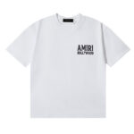 编号991，2025新款美潮阿米里Amiri Jazz Wolf爵士狼印花高克重双纱纯棉休闲短袖T恤男女