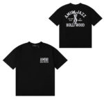 编号991，2025新款美潮阿米里Amiri Jazz Wolf爵士狼印花高克重双纱纯棉休闲短袖T恤男女