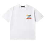 编号998，美潮轻奢AMIRI MA Paradise天堂风景图案印花高品质双纱纯棉休闲短袖T恤男女