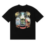 编号998，美潮轻奢AMIRI MA Paradise天堂风景图案印花高品质双纱纯棉休闲短袖T恤男女
