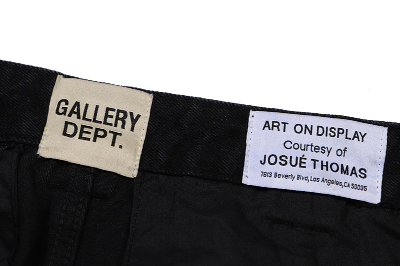 601#Gallery Dept新款泼墨水洗黑色拼接微喇牛仔裤百搭长裤 黑色  S~XL p120