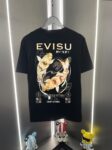 EVISU福神新款潮牌印花短袖T恤男女同款宽松休闲百搭纯棉半袖上衣