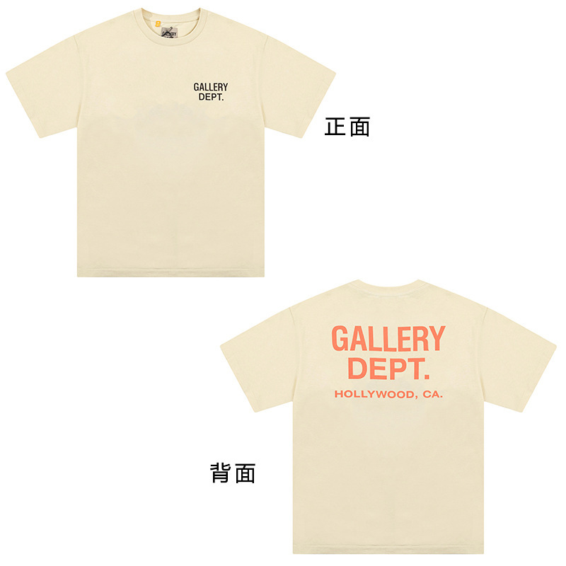 潮牌GALLERY DEPT DRIVE复古彩色高街印花宽松情侣夏季短袖T恤男