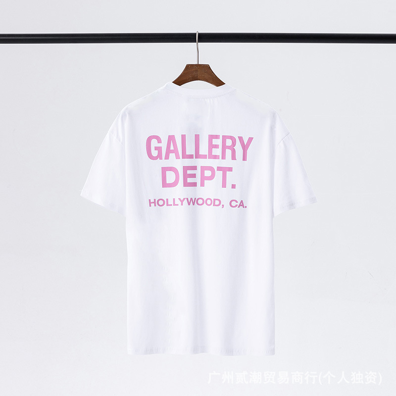 Gallery Dept新款经典基础款法文字母LOGO基础标语圆领短袖T恤夏