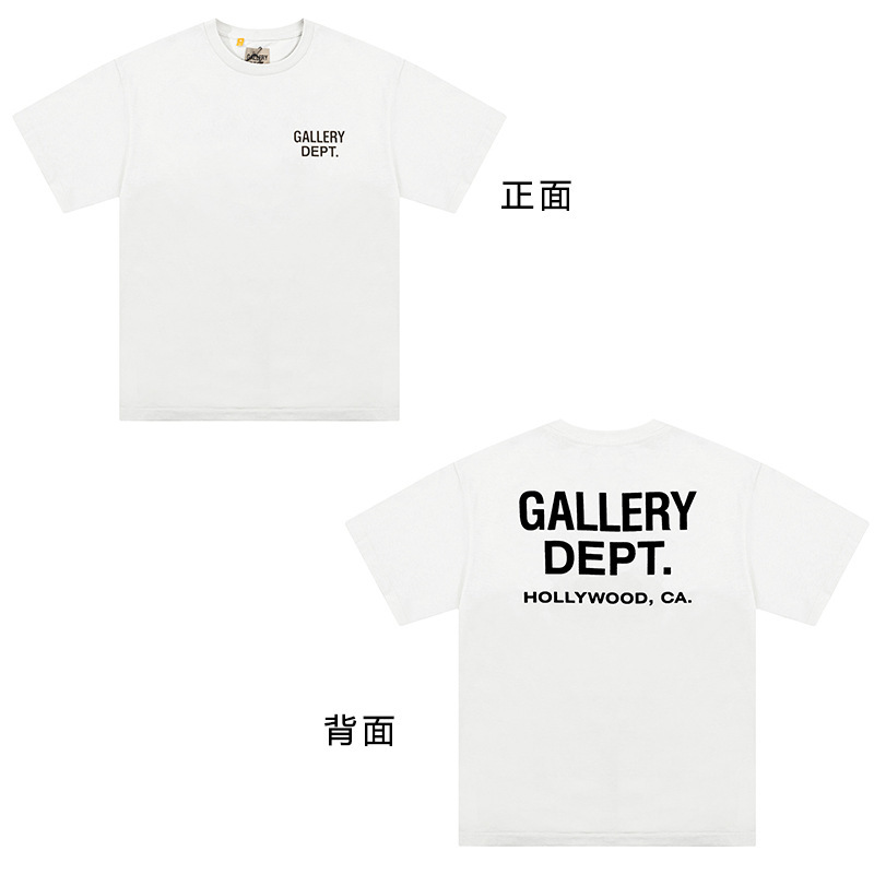 潮牌GALLERY DEPT DRIVE复古彩色高街印花宽松情侣夏季短袖T恤男