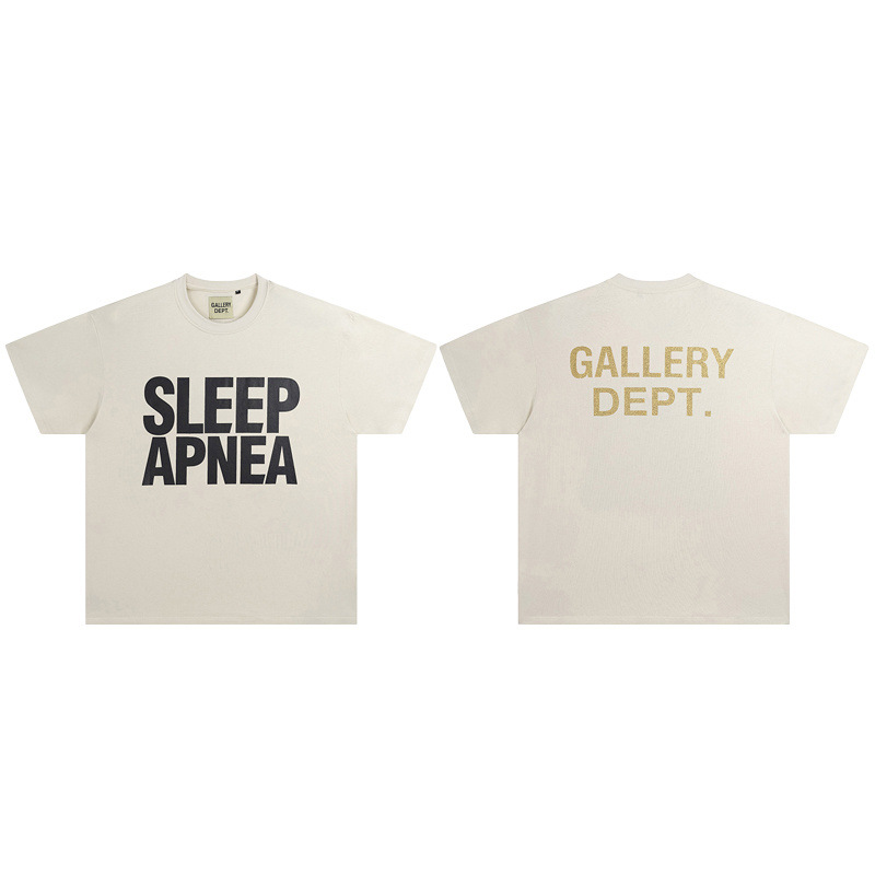 Gallery Dept新款经典基础款法文字母LOGO基础标语圆领短袖T恤夏