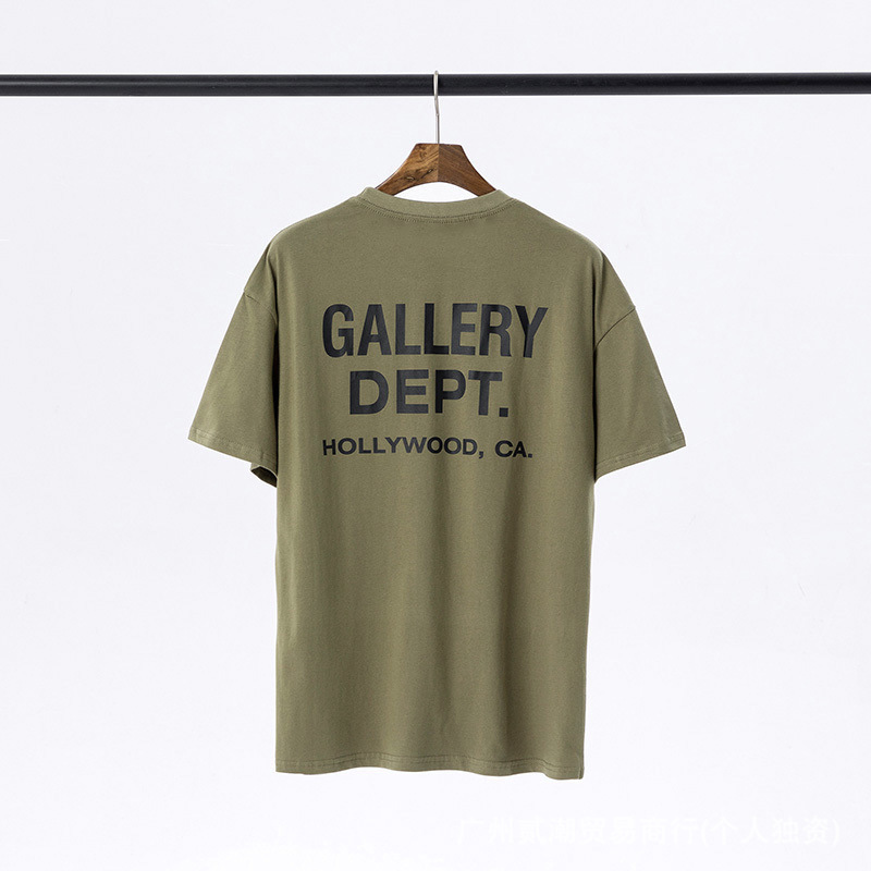 Gallery Dept新款经典基础款法文字母LOGO基础标语圆领短袖T恤夏