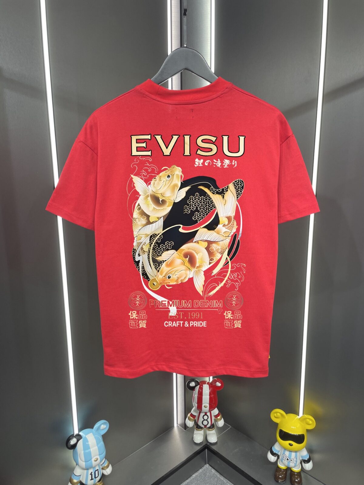 EVISU福神新款潮牌印花短袖T恤男女同款宽松休闲百搭纯棉半袖上衣