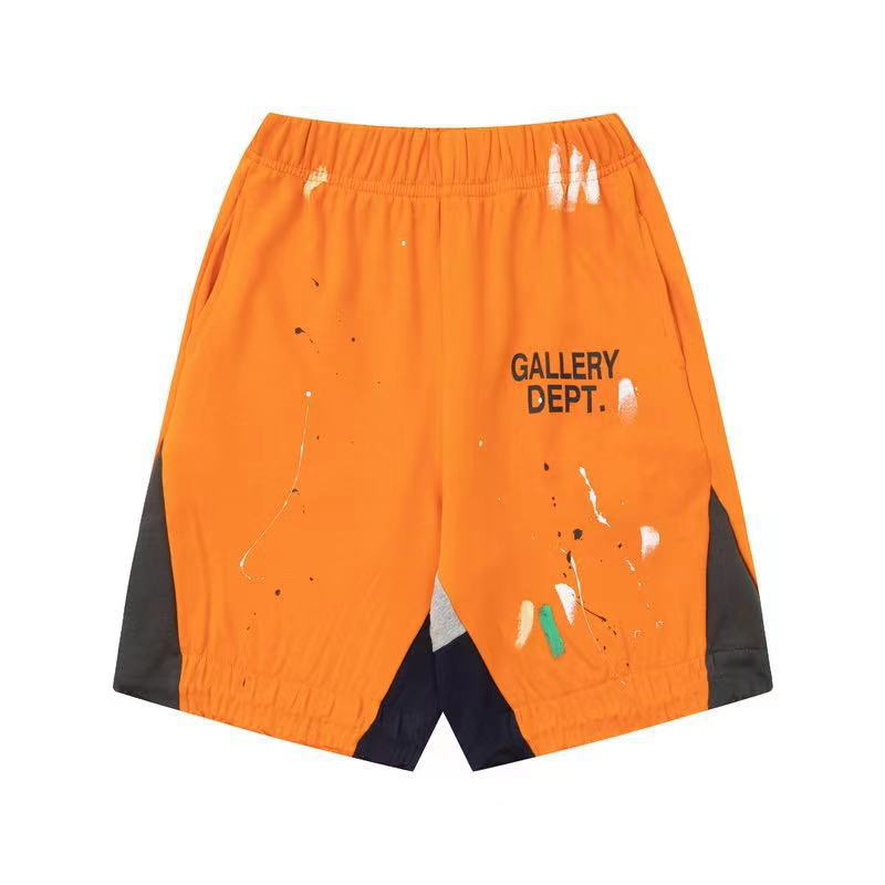 跨境GALLERY DEPT泼墨涂鸦字母印花短裤男女宽松运动休闲五分裤