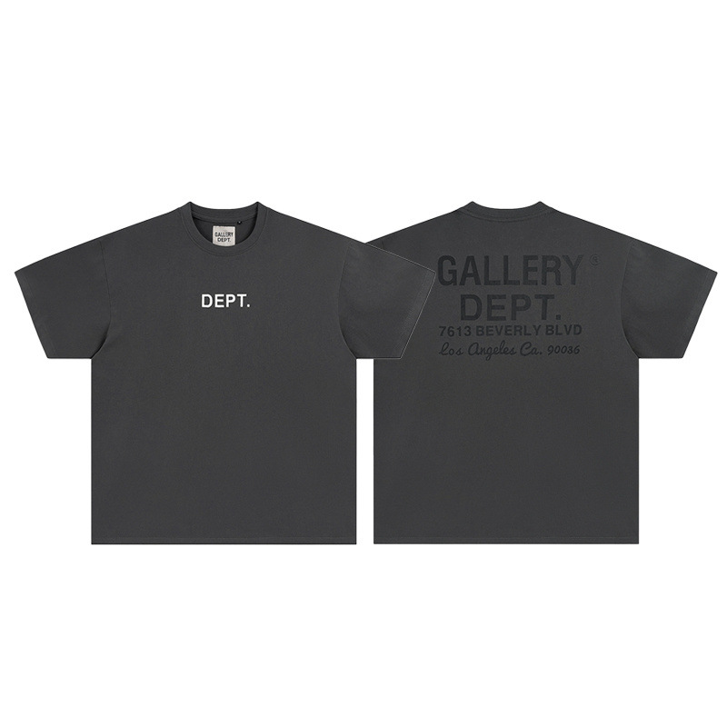 Gallery Dept新款经典基础款法文字母LOGO基础标语圆领短袖T恤夏