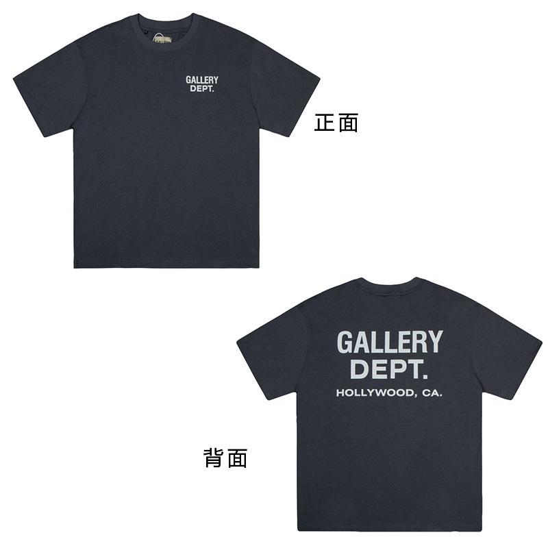 潮牌GALLERY DEPT DRIVE复古彩色高街印花宽松情侣夏季短袖T恤男