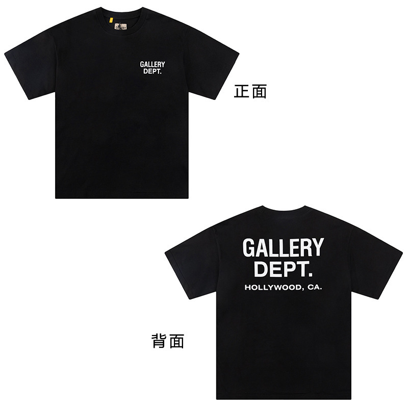 潮牌GALLERY DEPT DRIVE复古彩色高街印花宽松情侣夏季短袖T恤男